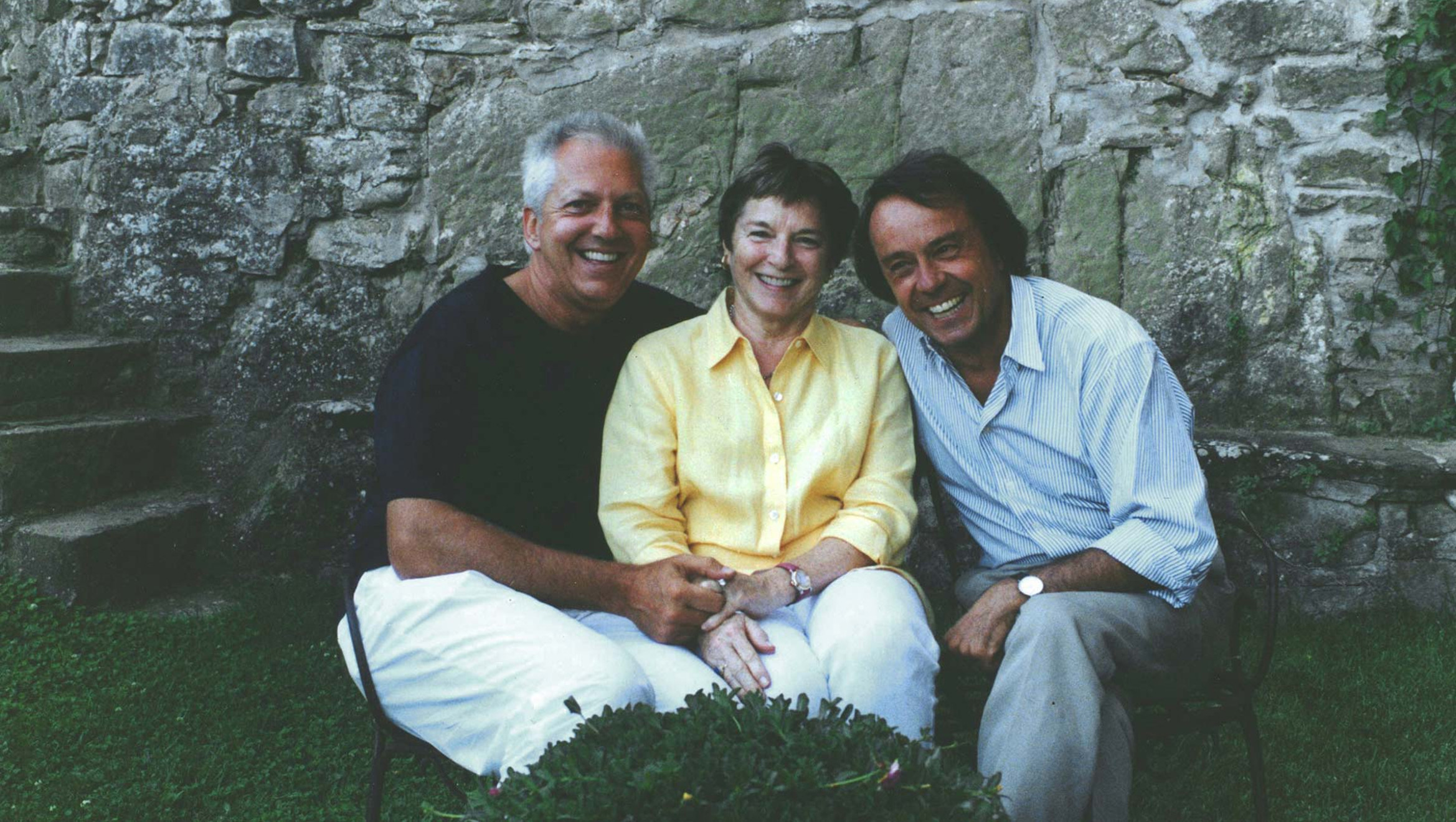 The photo shows Edward Kleinschmidt Mayes, Frances Mayes and Fulvio Di Rosa